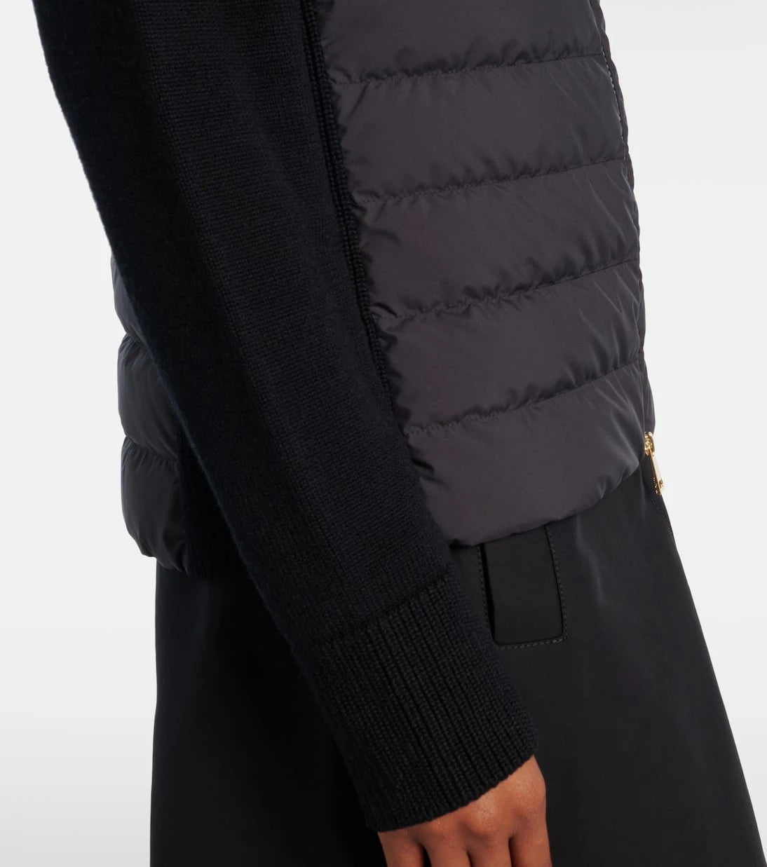 Moncler - Down-paneled virgin wool cardigan