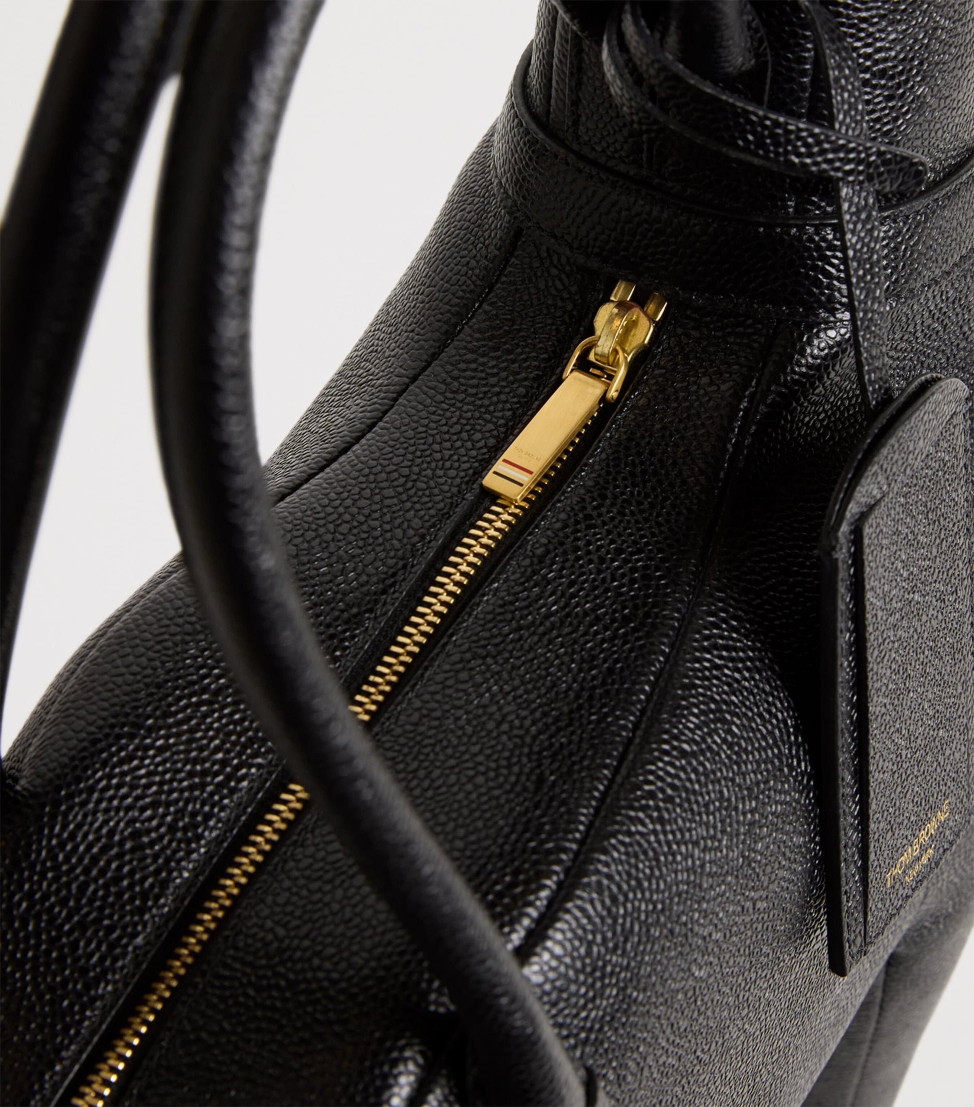 Black Leather Giraffe Top-Handle Bag