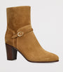 Valentino Garavani Beige Suede Pattie Heeled Ankle Boots 75