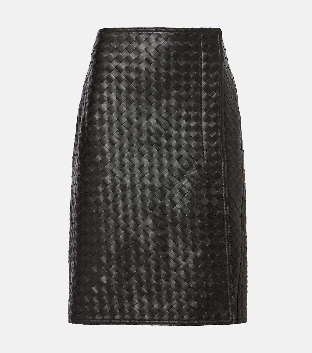 Bottega Veneta - Intrecciato leather midi skirt