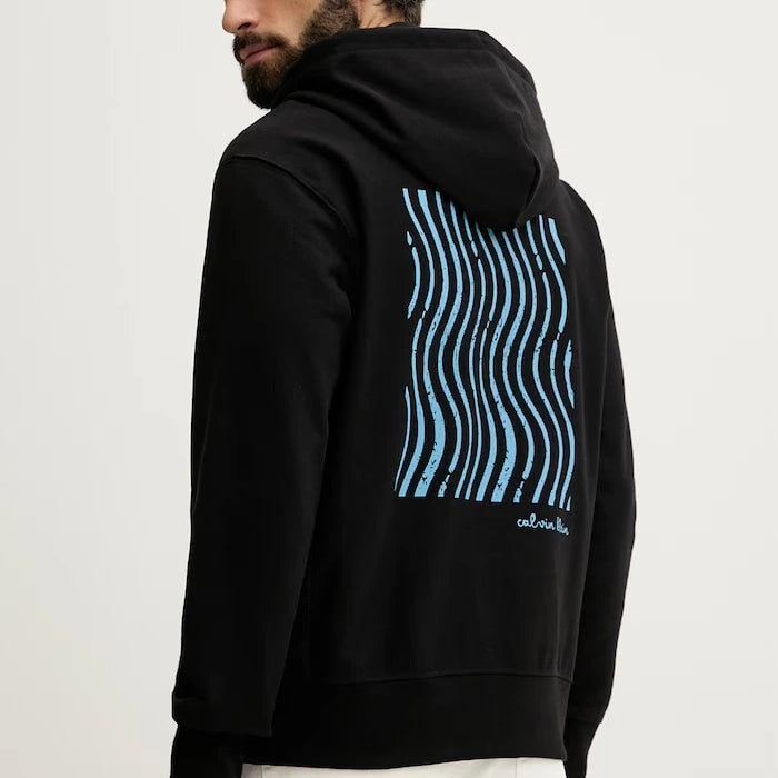 Calvin Klein Jeans fermuarlı kapüşonlu erkek pamuklu sweatshirt
