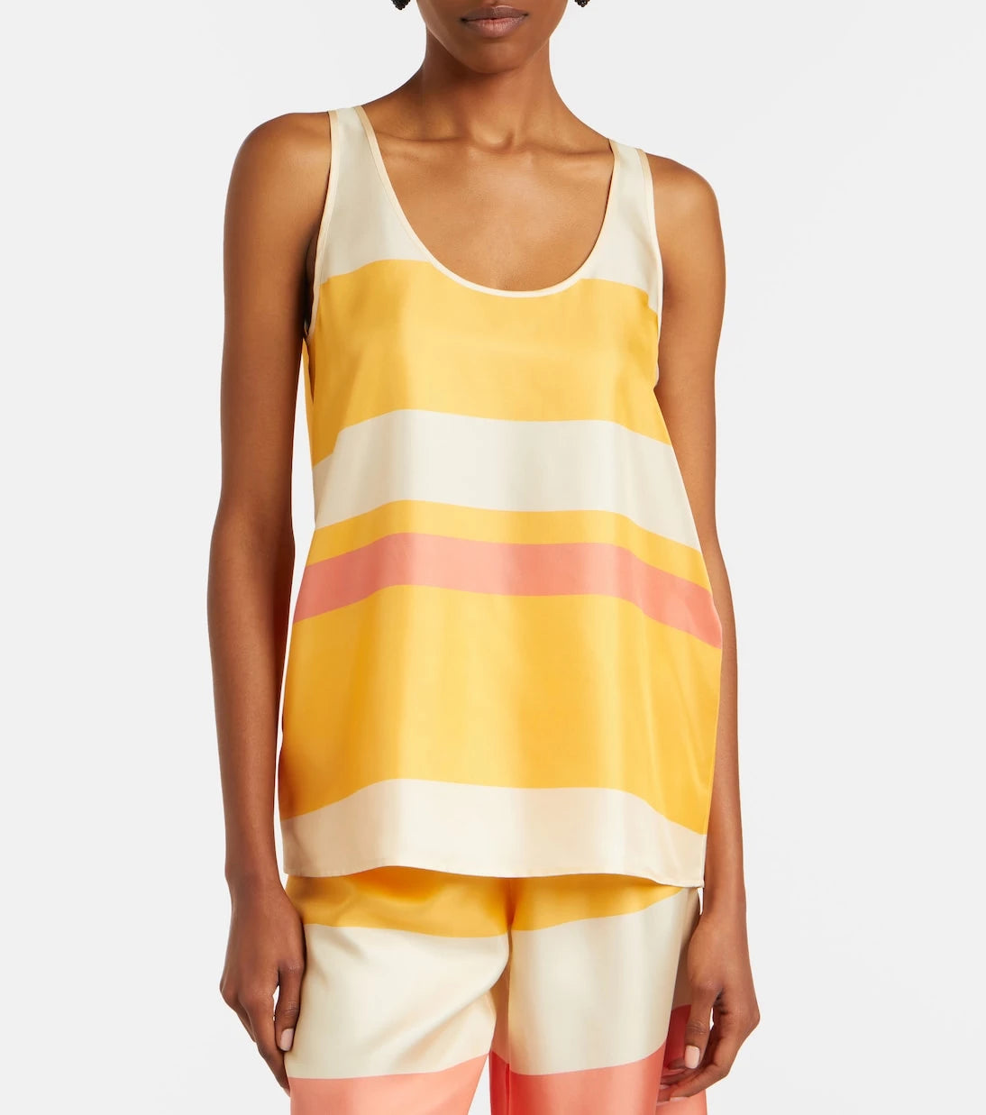 Eres - Sorbets striped silk twill top