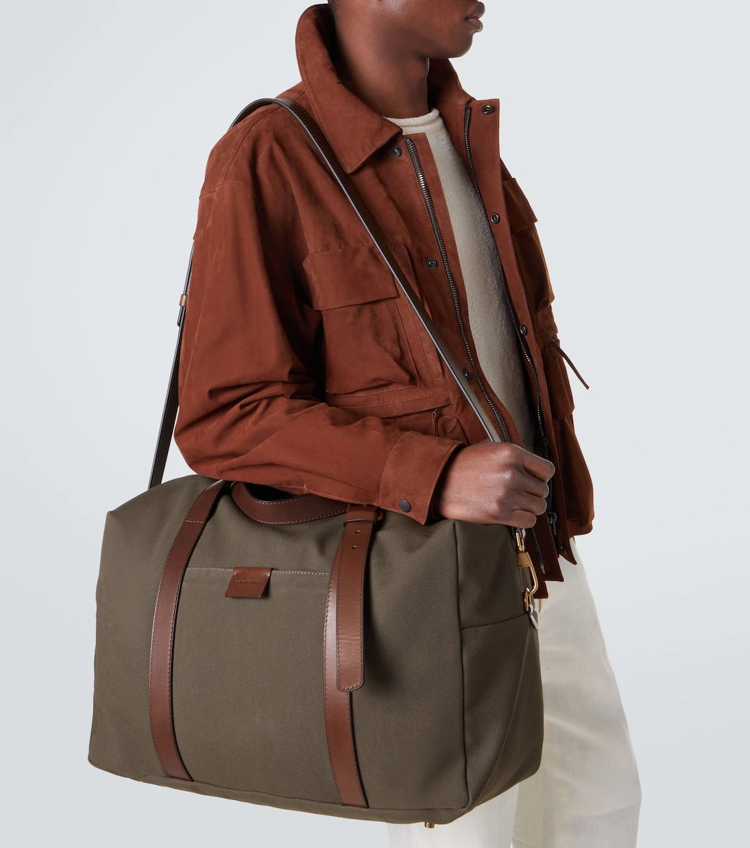 Giorgio Armani - Leather-trimmed canvas duffel bag