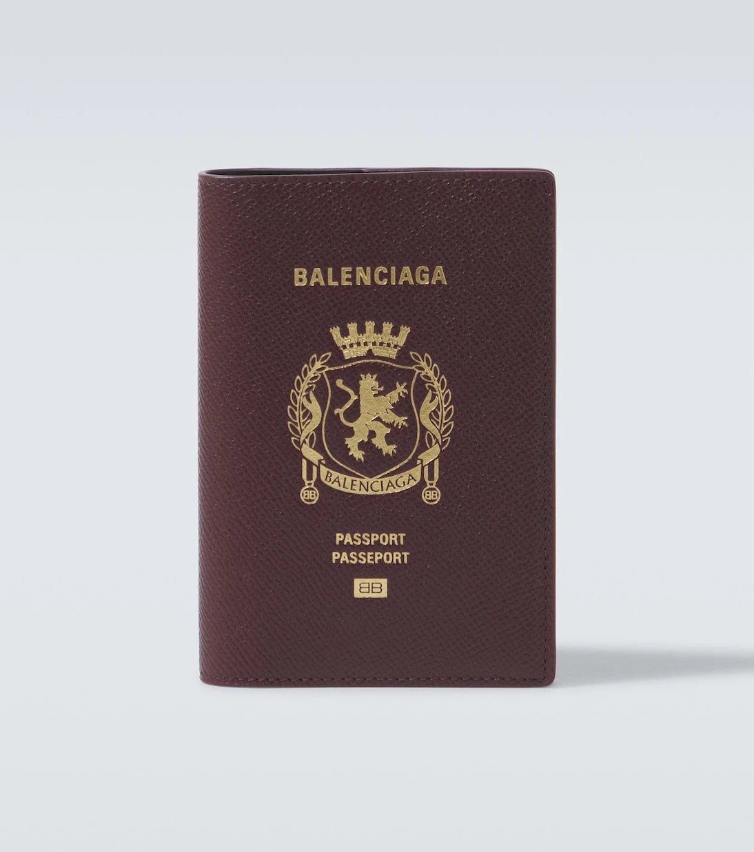 Balenciaga - محفظة جواز سفر جلدية بشعار الماركة