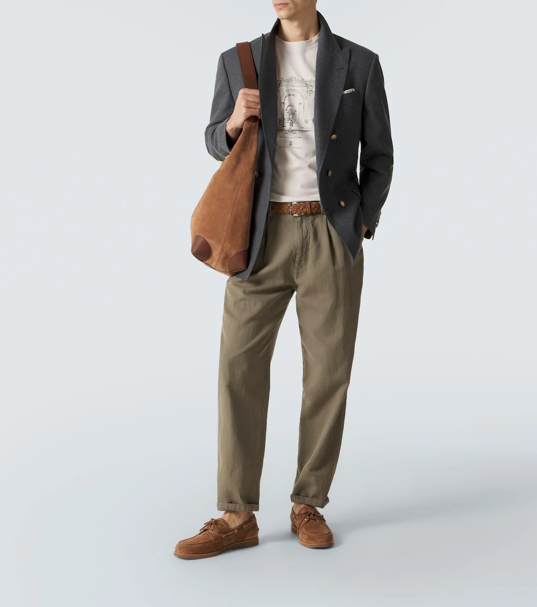Brunello Cucinelli - Cotton and linen straight pants