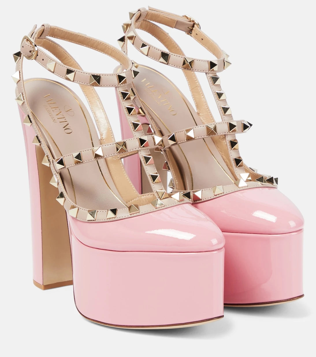 Valentino Garavani - Rockstud patent leather platform pumps