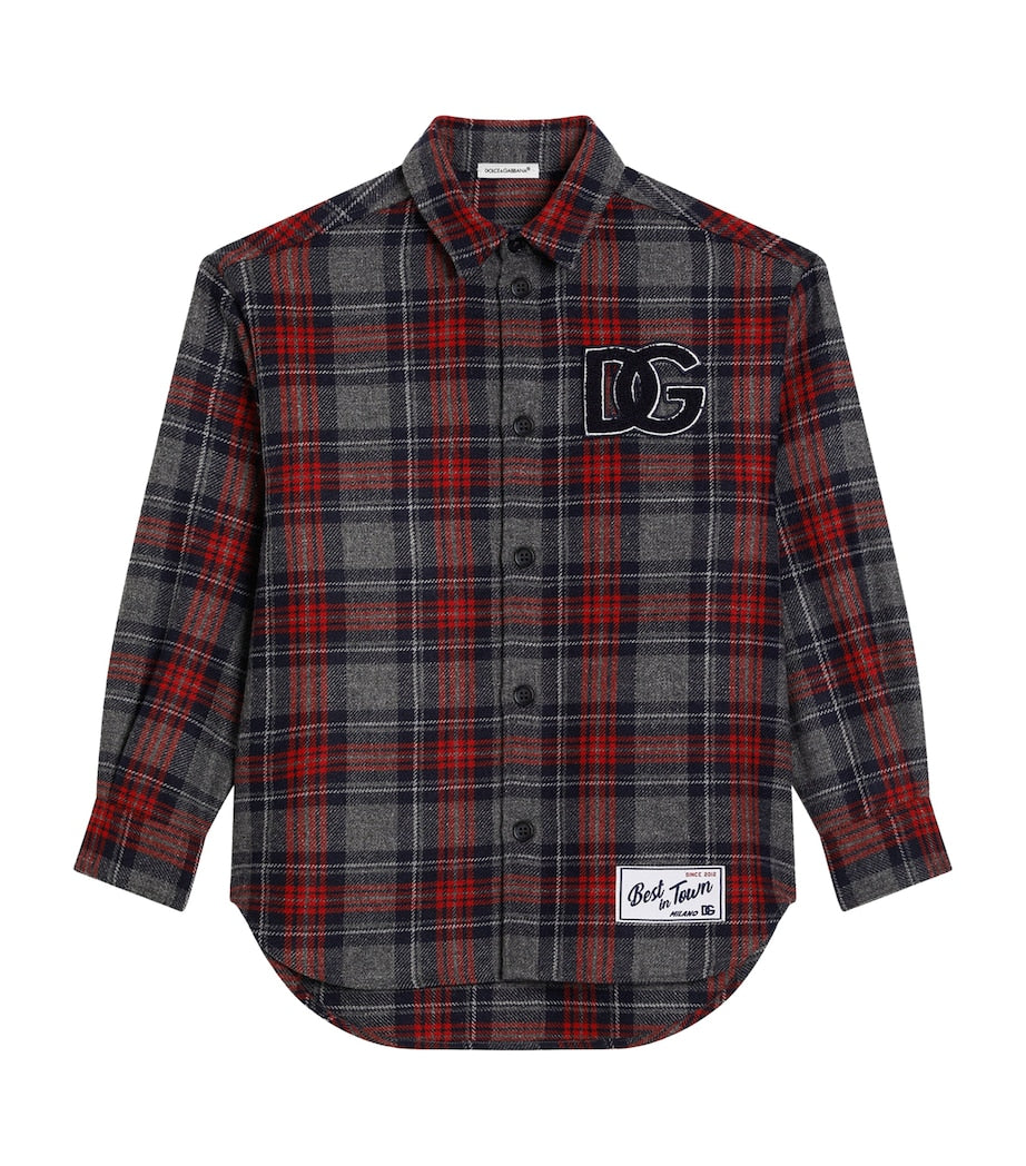 Dolce & Gabbana Kids Plaid Logo Shirt (8-12 Years)