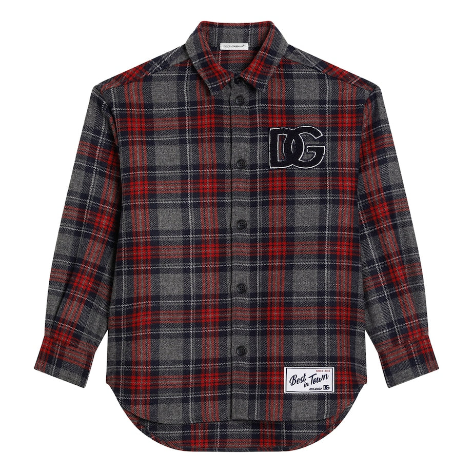 Dolce & Gabbana Kids Plaid Logo Shirt (8-12 Years)