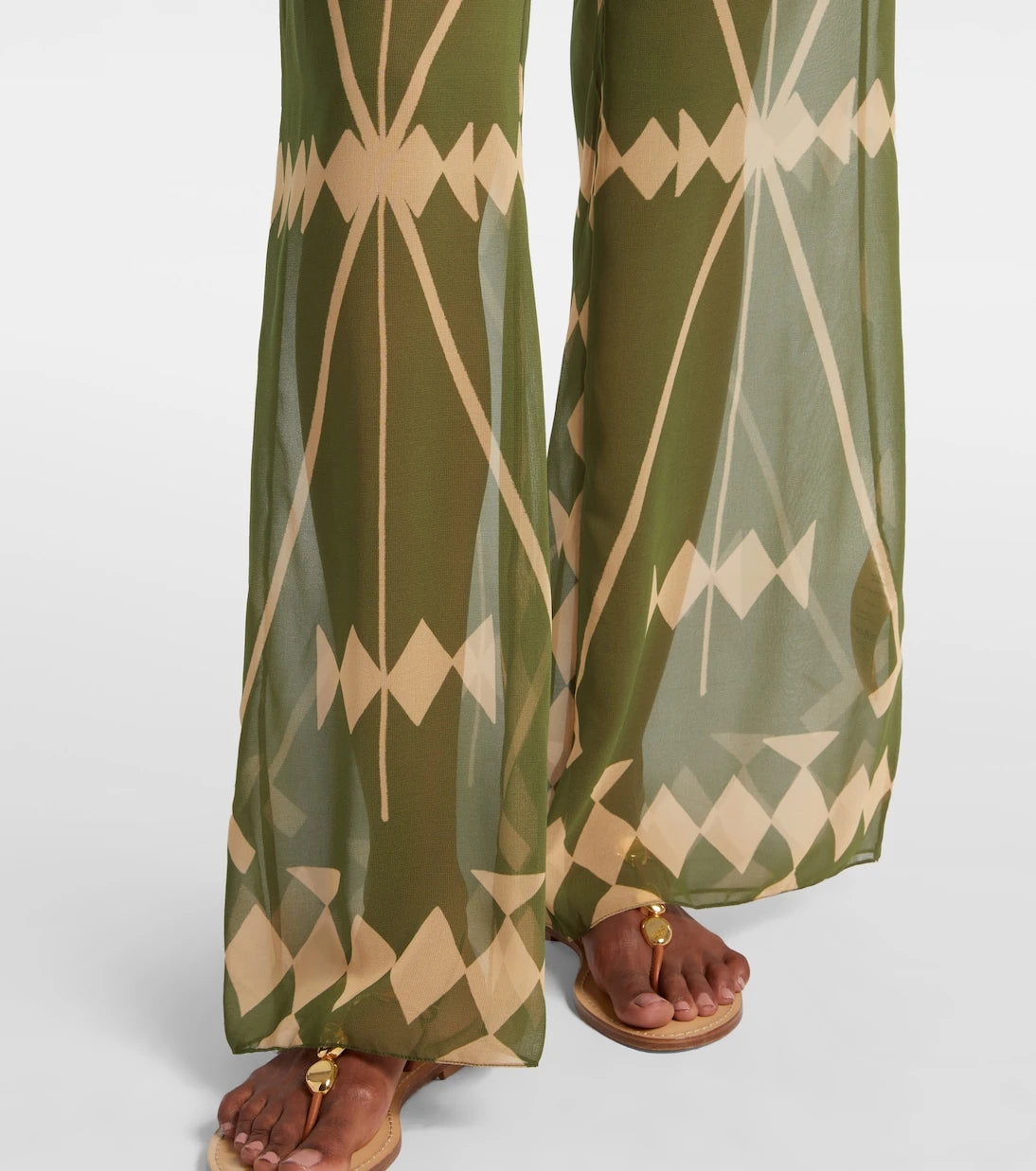 Johanna Ortiz - Printed sheer chiffon palazzo pants