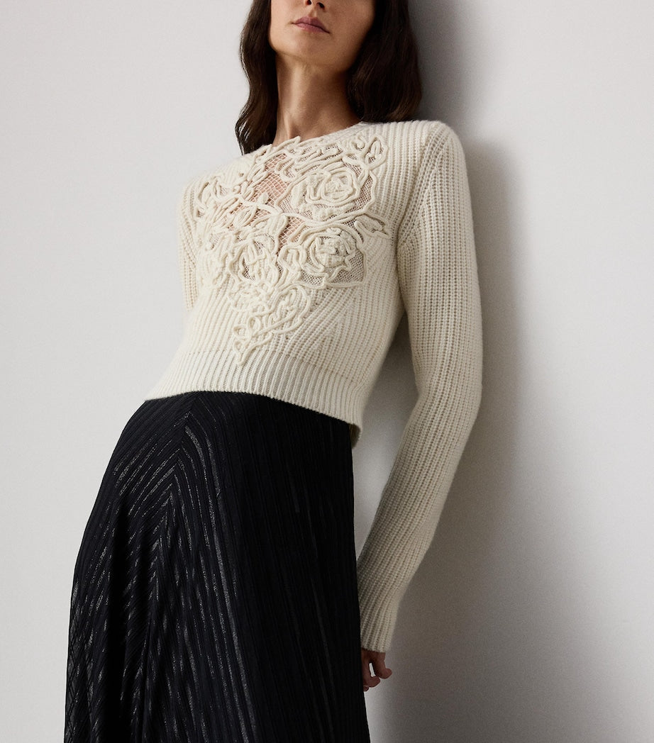 Cashmere Floral Sweater CREAM