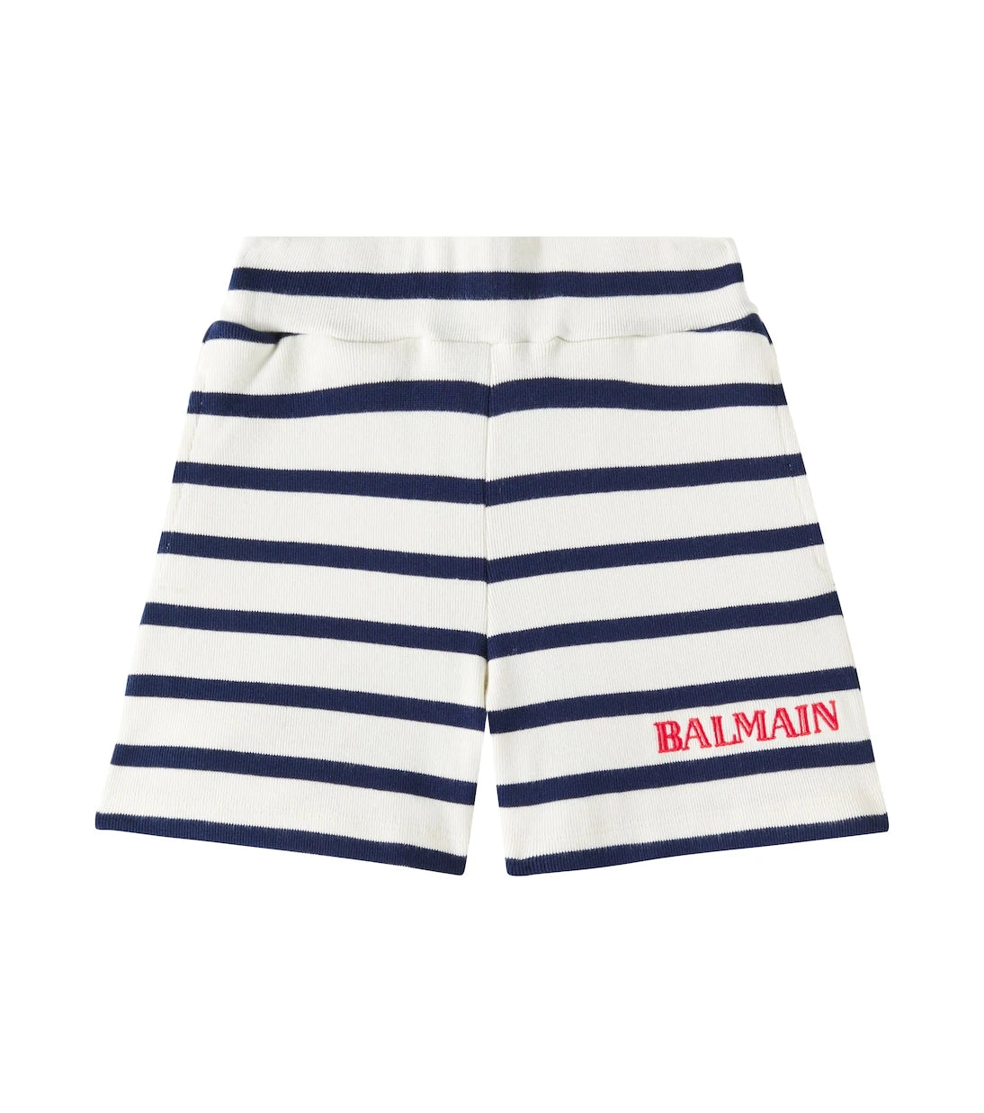 Balmain Kids - Striped cotton-blend jersey shorts