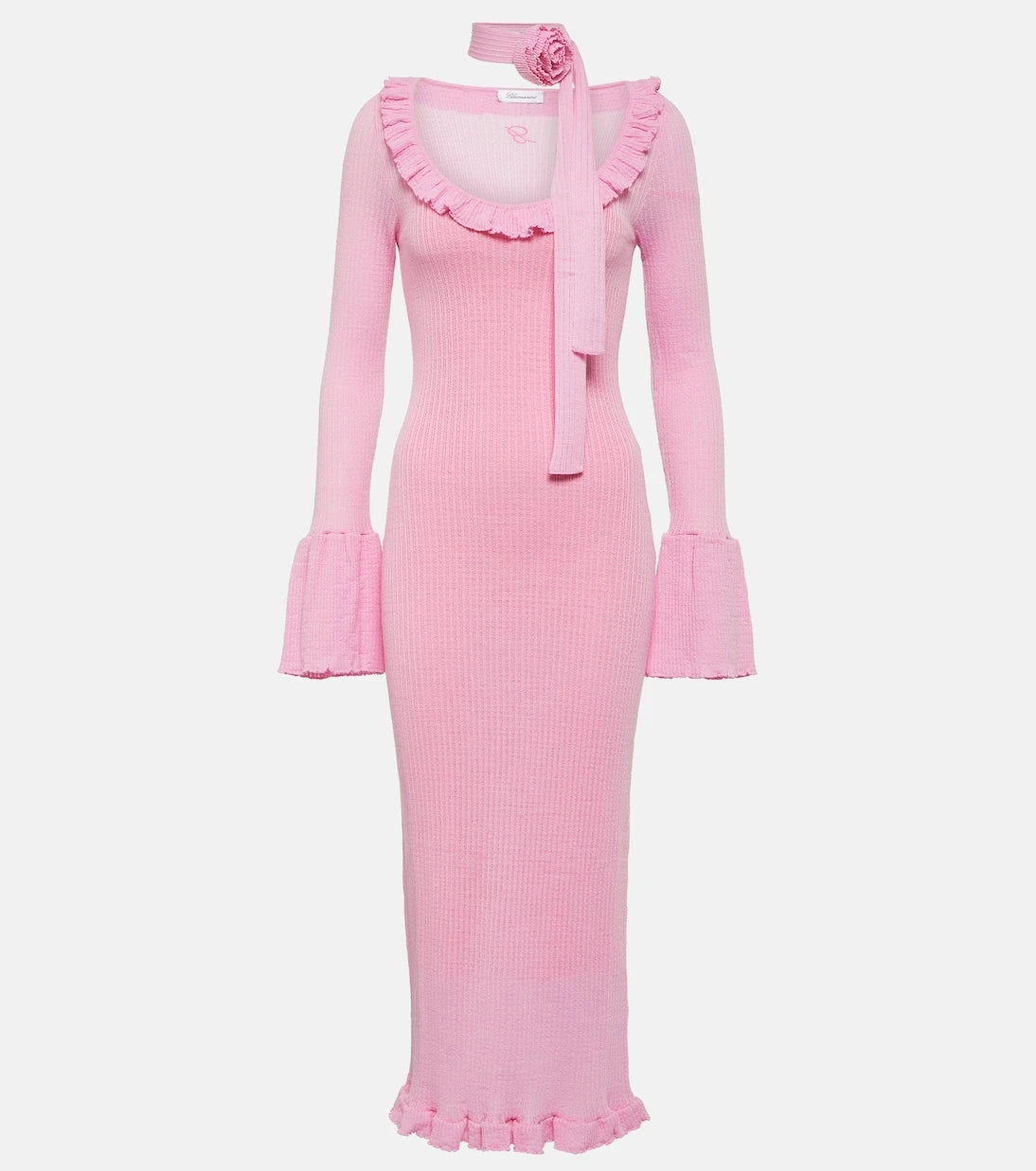 Blumarine - Ruffled wool midi dress