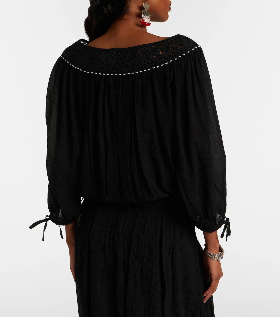 Isabel Marant - Nelida guipure lace-trimmed silk blouse