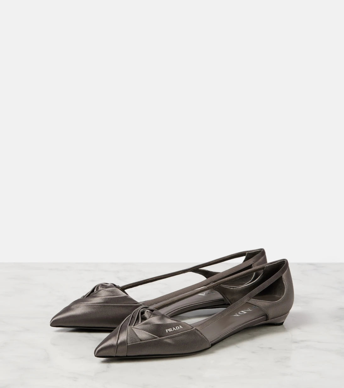 Prada - Cutout satin ballet flats
