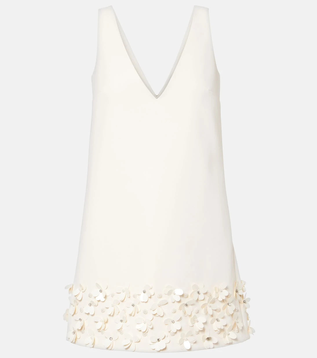 Self-Portrait - Bridal sequined crêpe minidress