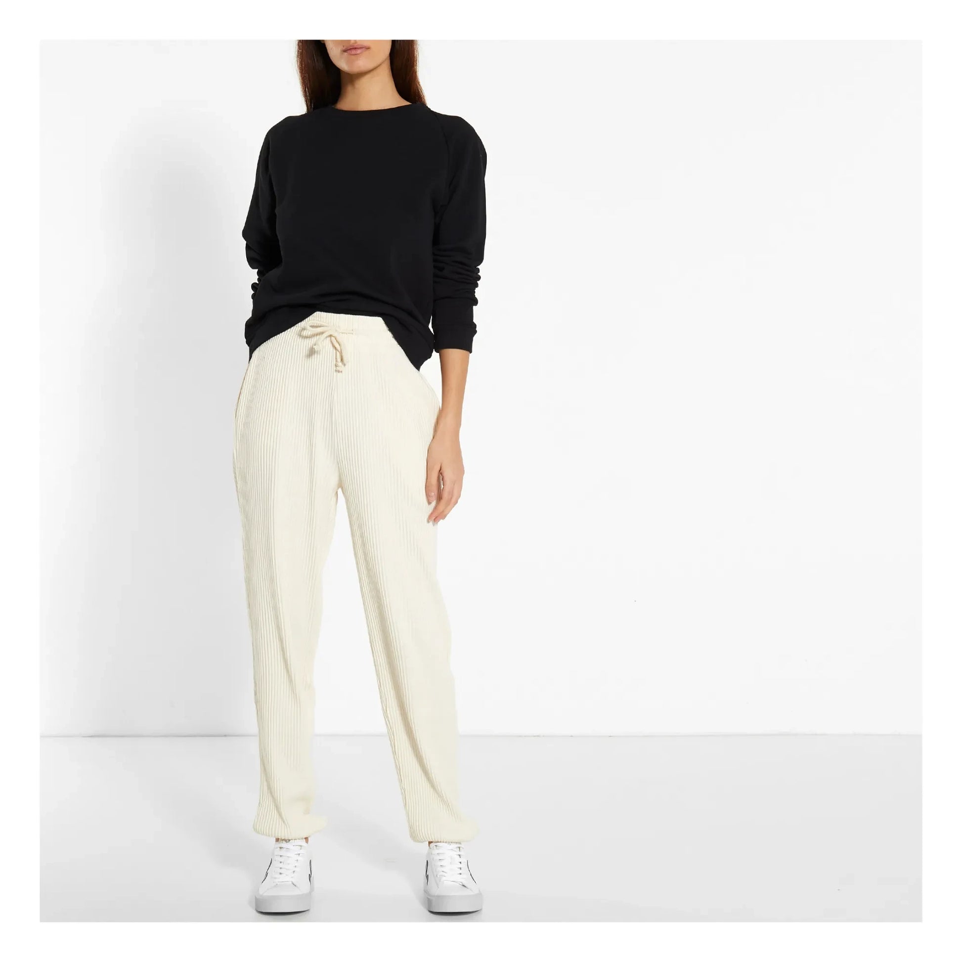 Baserange - Ribbed Jogging Bottoms | Off white