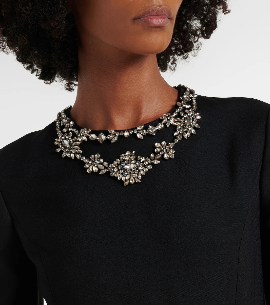 Valentino - Crepe Couture embellished midi dress
