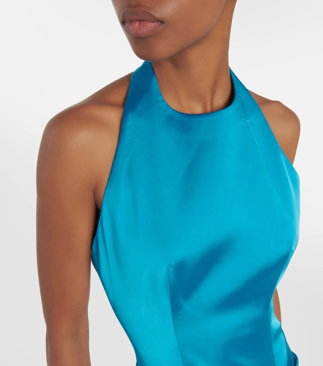 Rasario - Halterneck draped satin gown