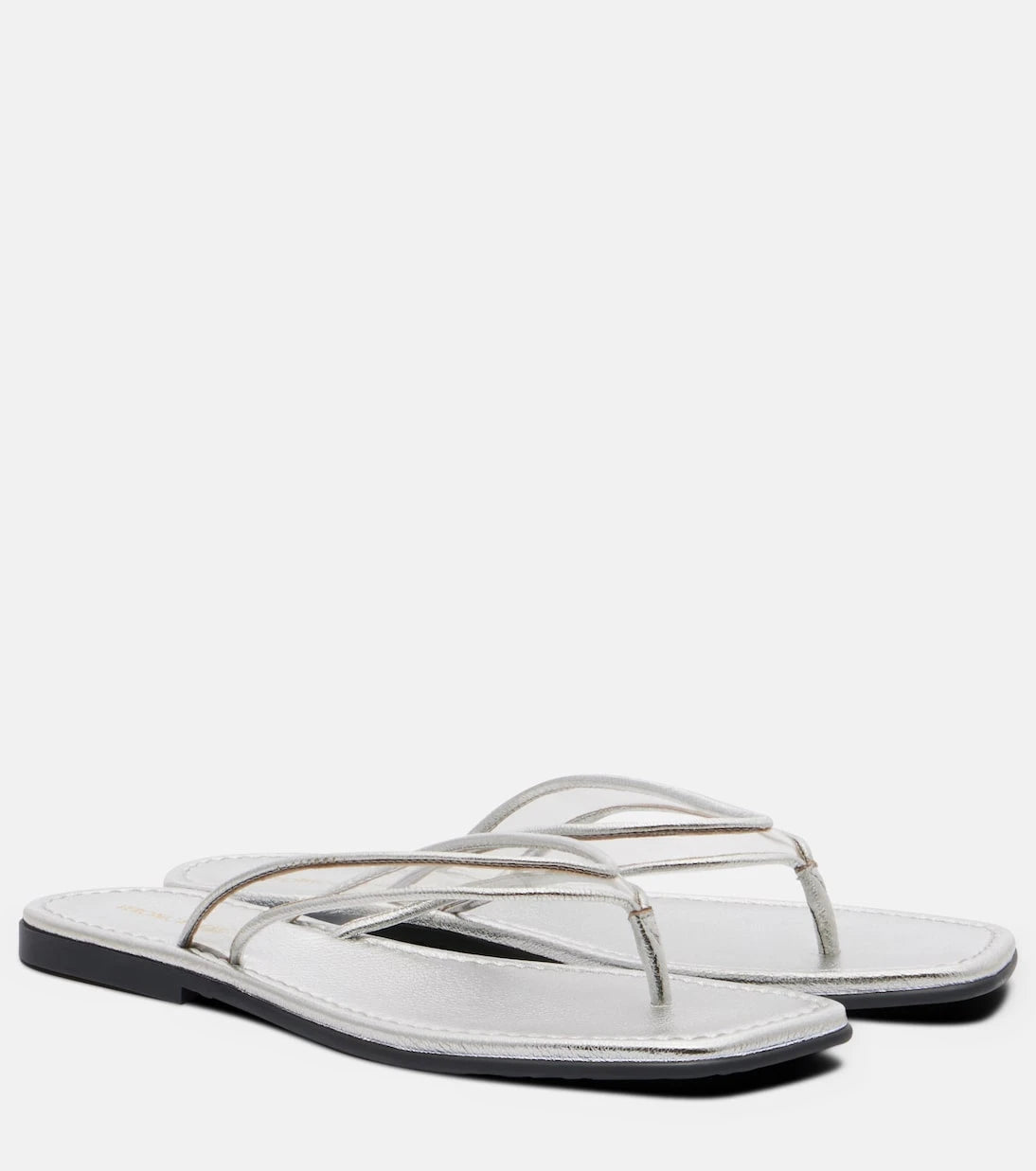 Veronica Beard - Clea leather-trimmed PVC thong sandals