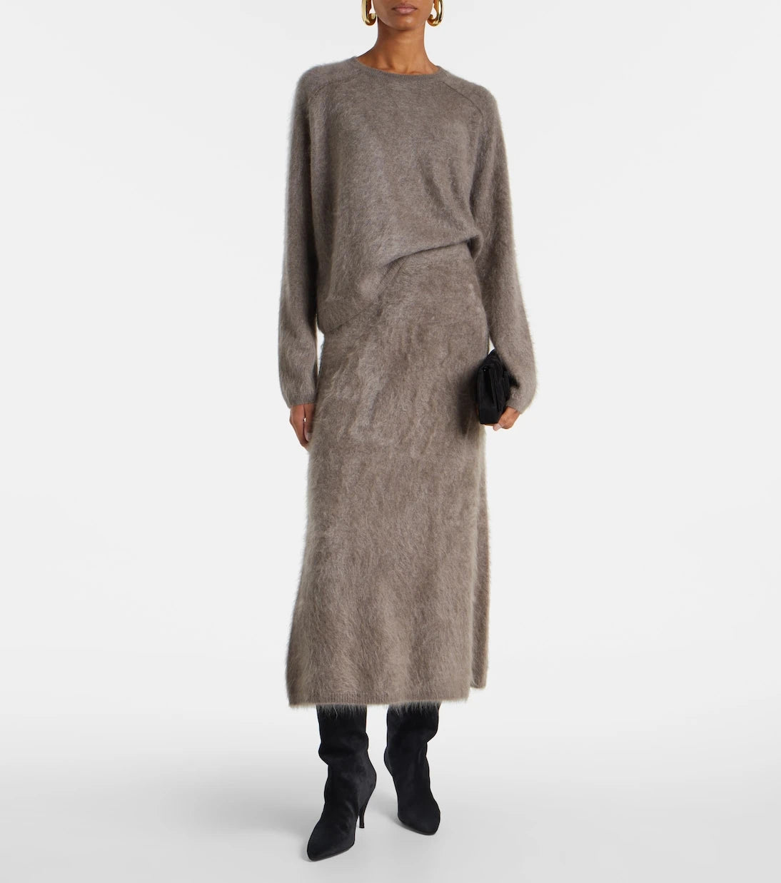 Herbert Levine - Silhouette suede knee-high boots