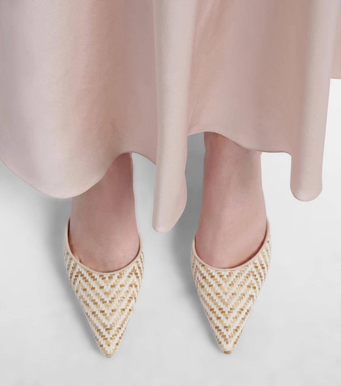 Manolo Blahnik - Carolyne leather-trimmed woven mules