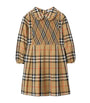 Burberry Kids Beige Cotton Check Smocked Dress (3-12 Years)