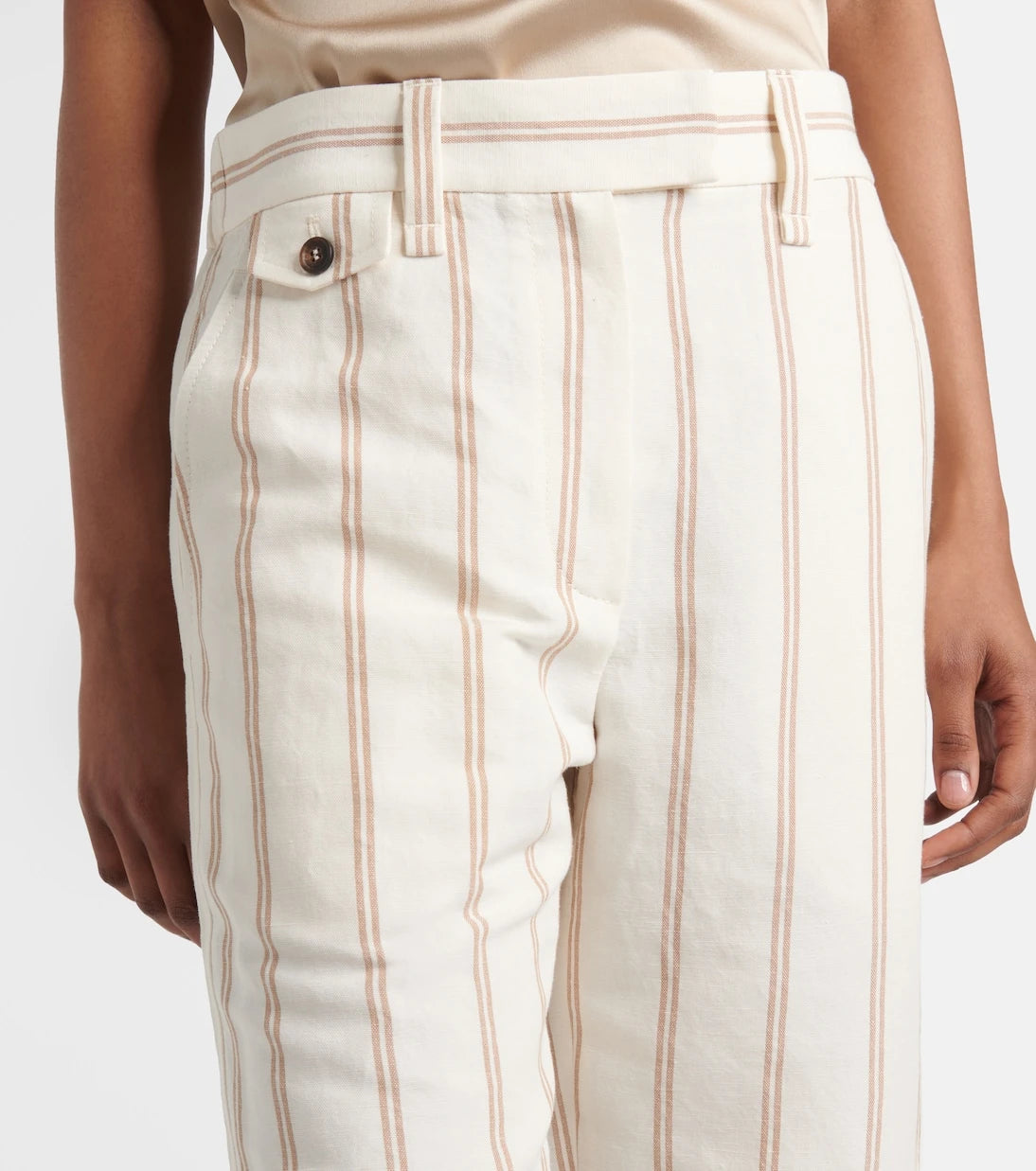 Brunello Cucinelli - Monili striped linen and cotton chinos