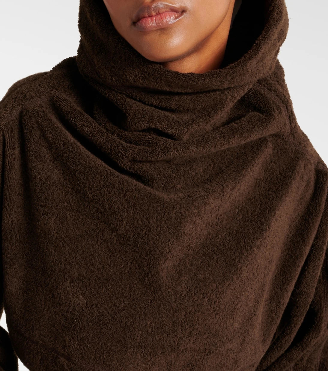 Alaïa - Cropped cotton terry hoodie