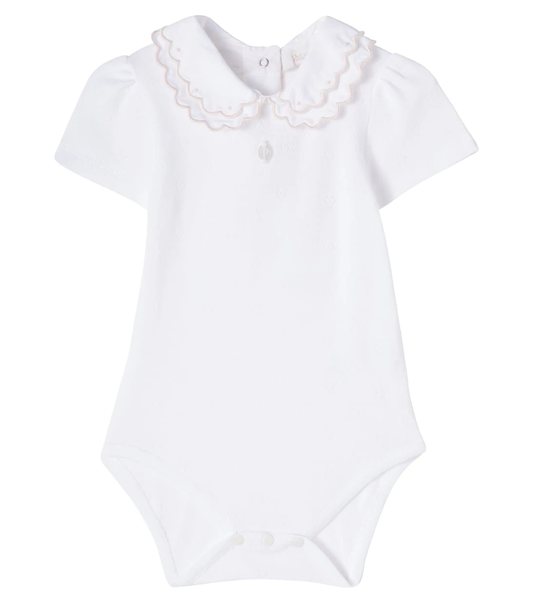 Patachou - Baby pointelle scalloped cotton onesie