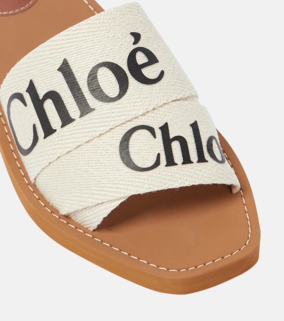Chloé - Woody canvas slides