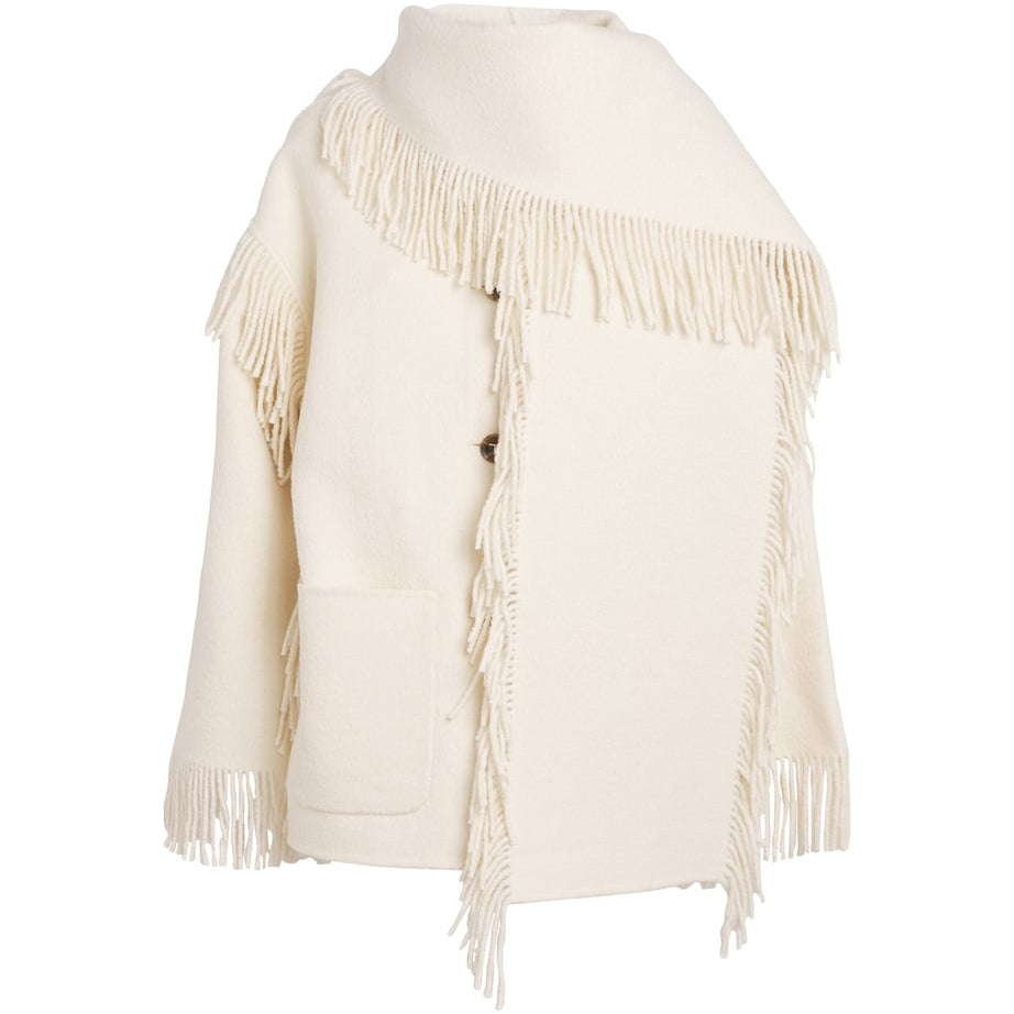 Toteme White Wool-Blend Scarf Jacket