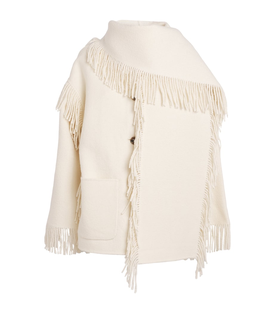 Toteme White Wool-Blend Scarf Jacket