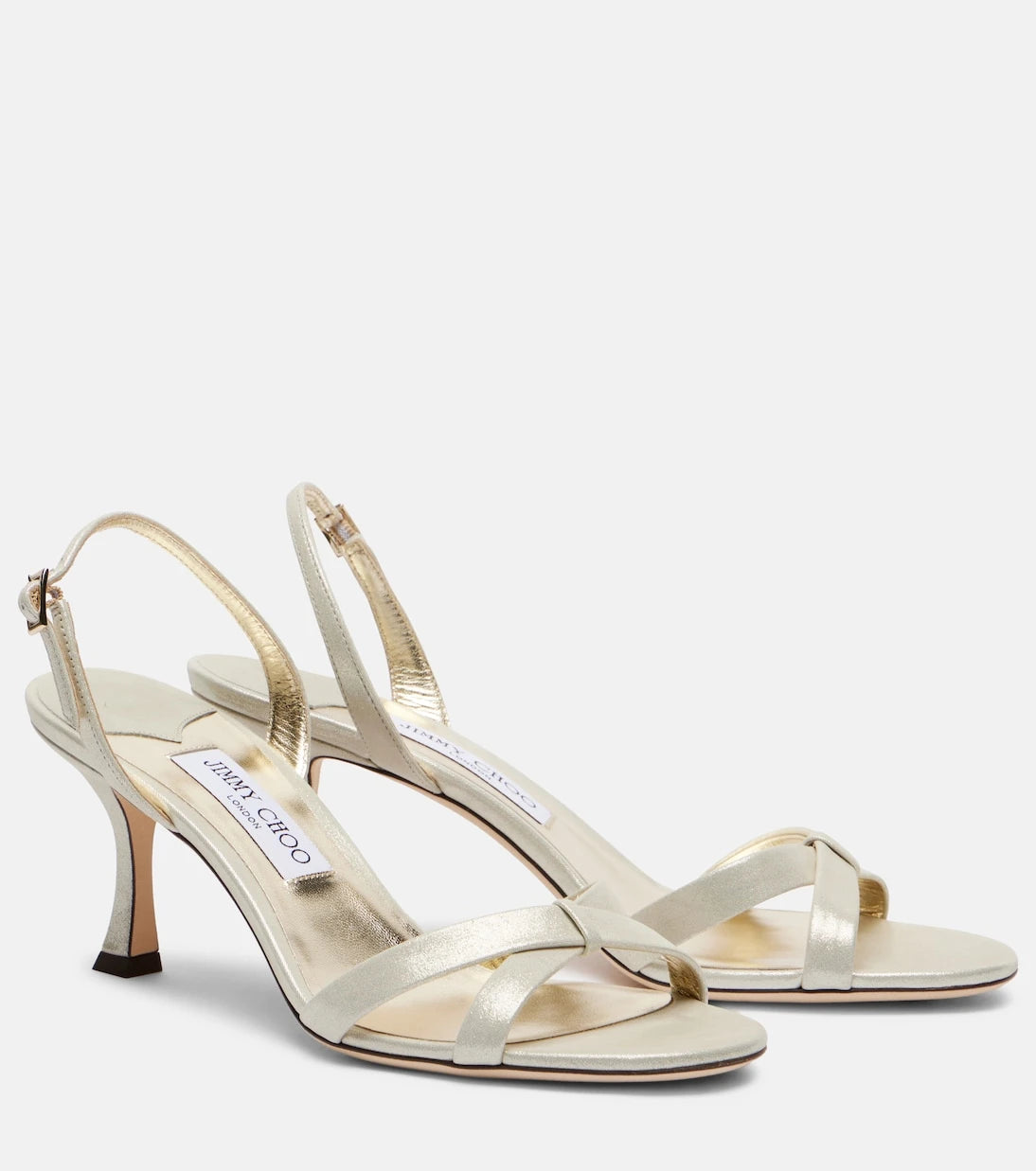 Jimmy Choo - صندل Elsy 70 من الجلد المعدني