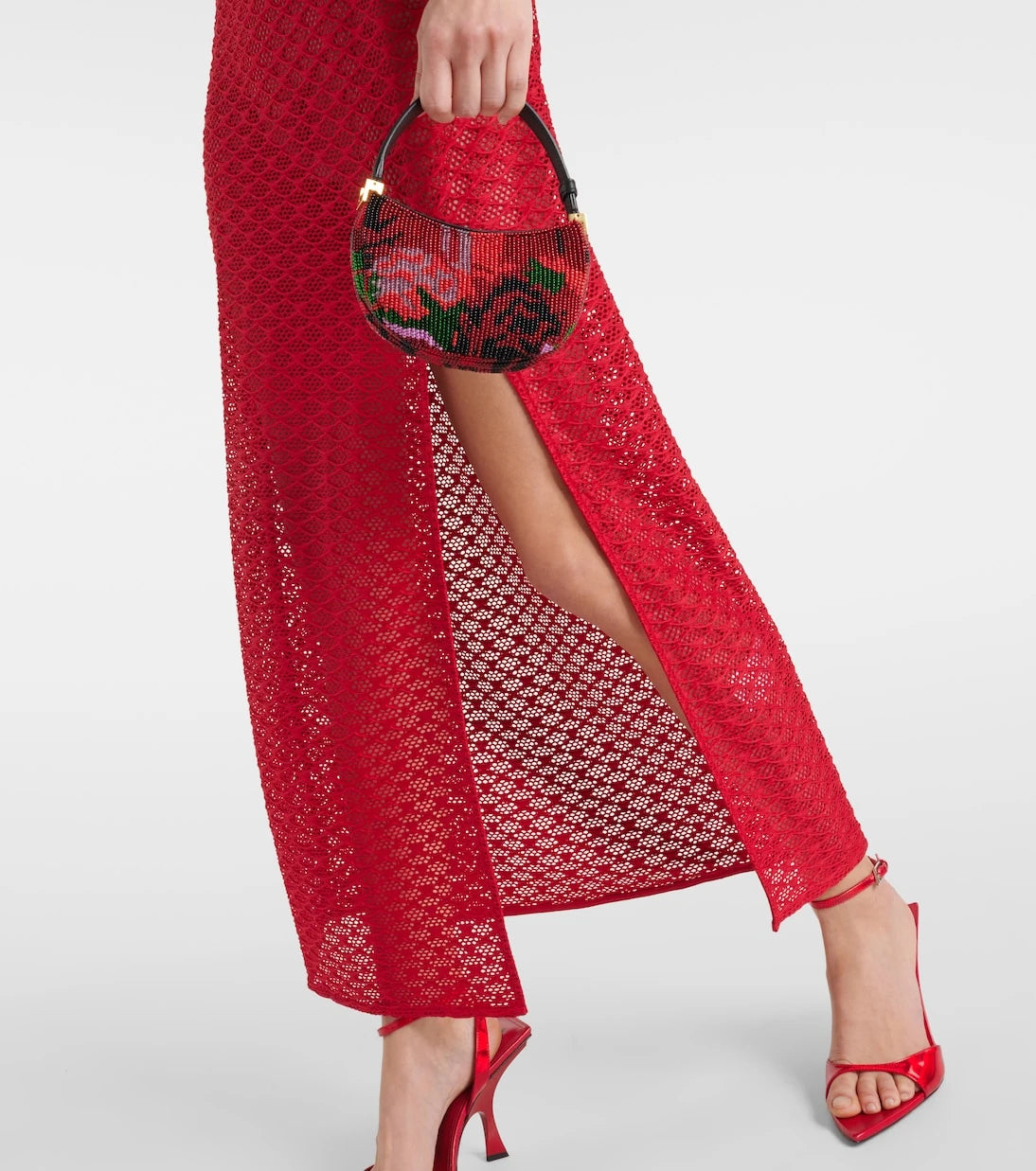 Ganni - Cutout mesh maxi dress