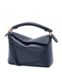 LOEWE Navy Mini Leather Puzzle Edge Top-Handle Bag