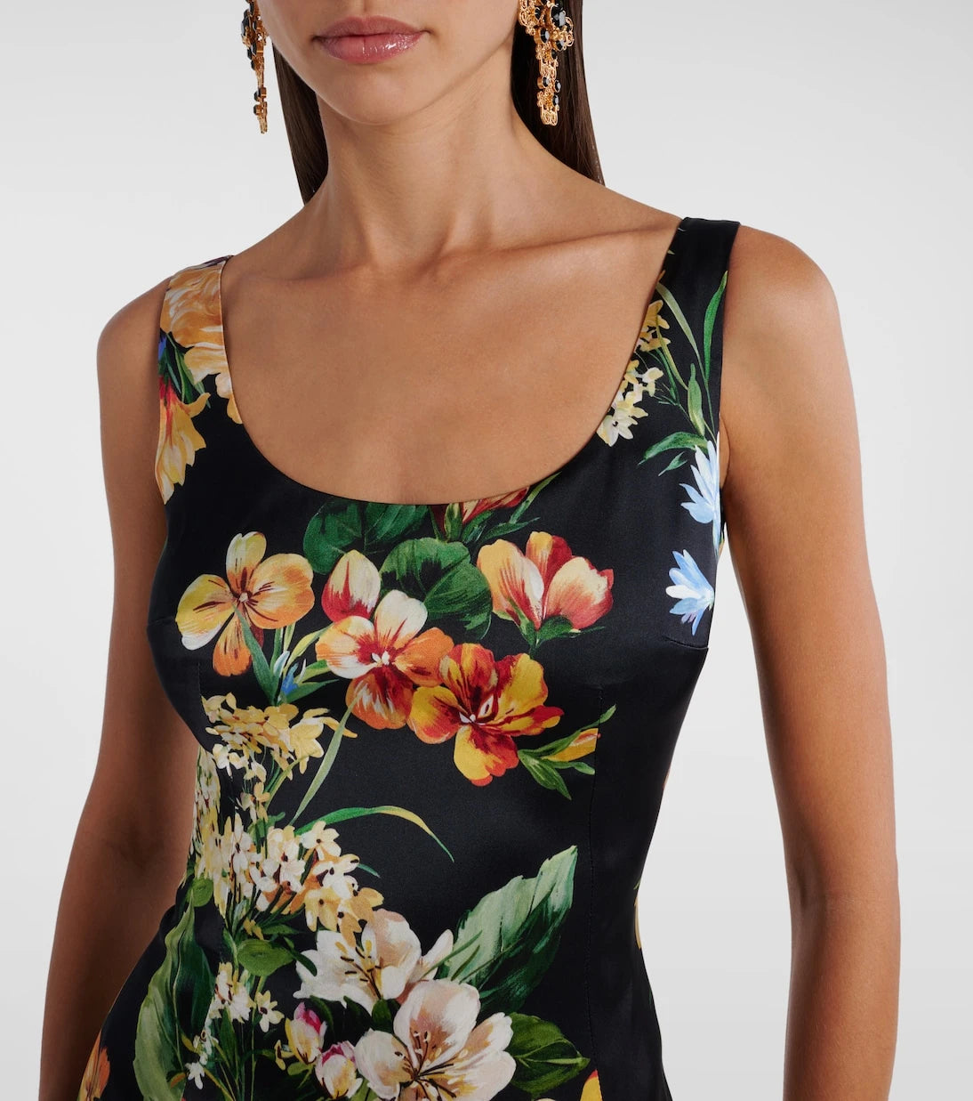 Dolce&Gabbana - Floral satin midi dress