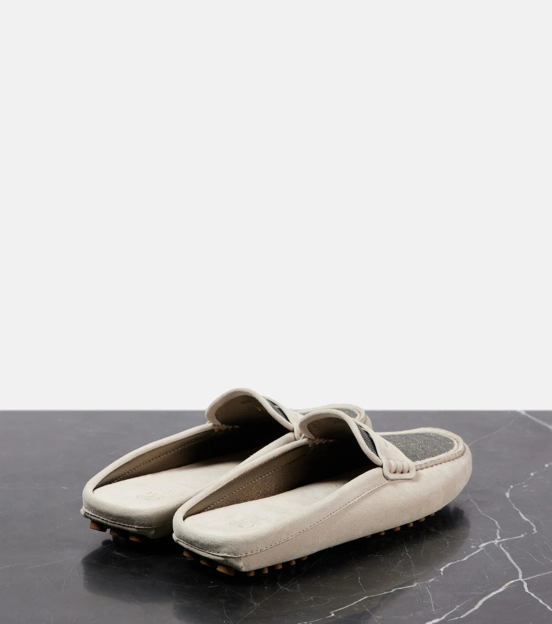 Brunello Cucinelli - Monili suede driving mules