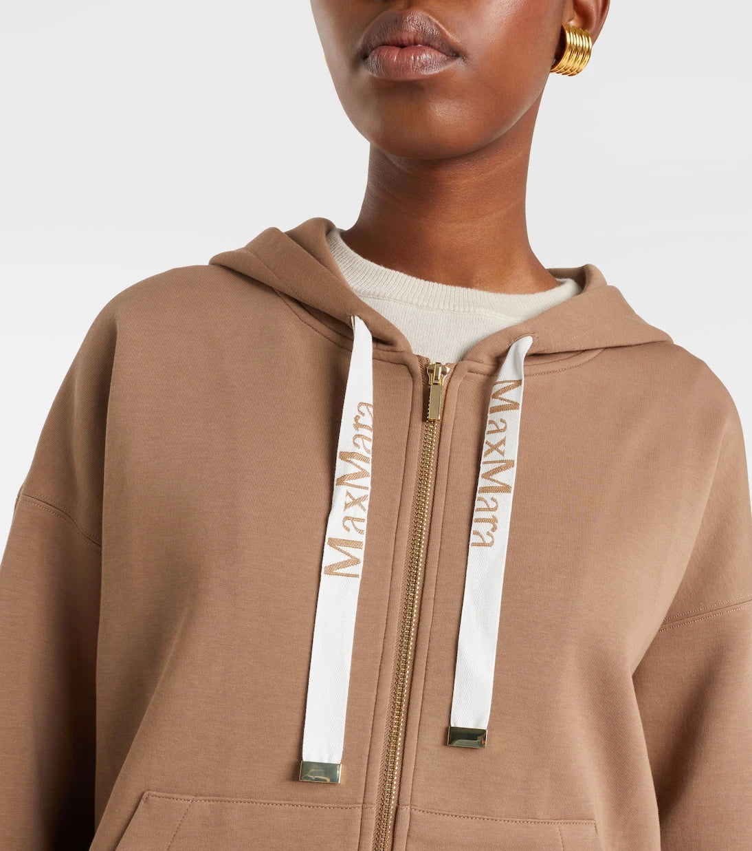 'S Max Mara - سويت شيرت بغطاء رأس من مزيج القطن