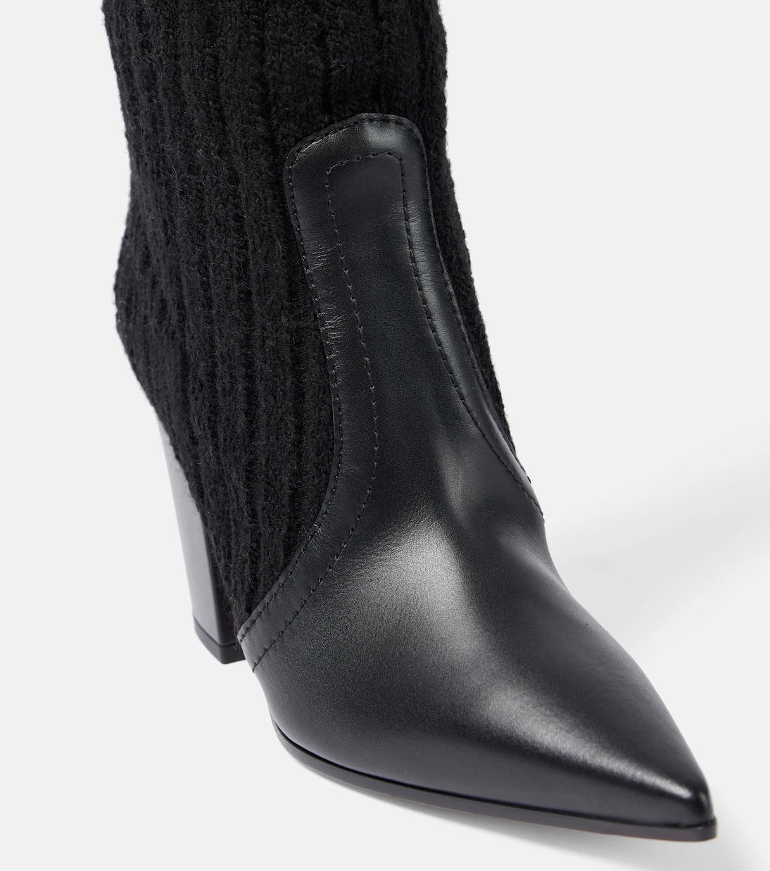 Gianvito Rossi - Leather-trimmed knee-high boots