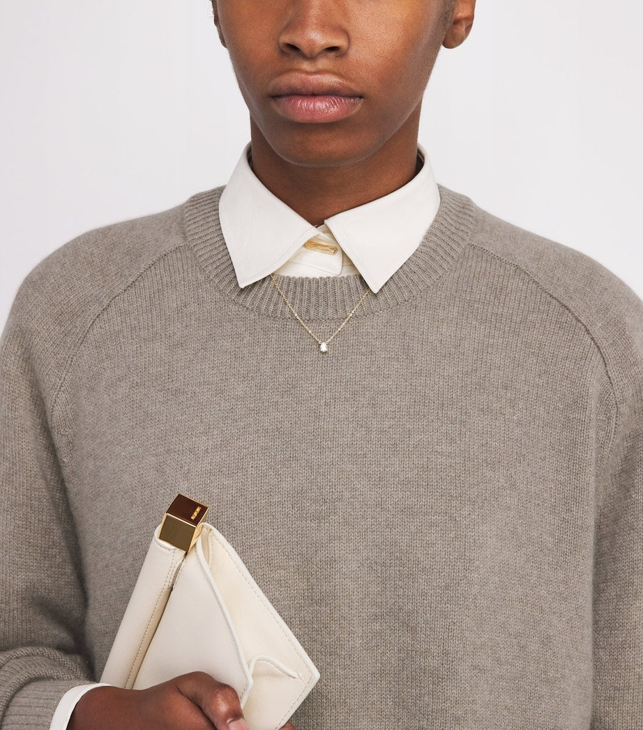 Soft Goat Beige Cashmere Boyfriend Sweater