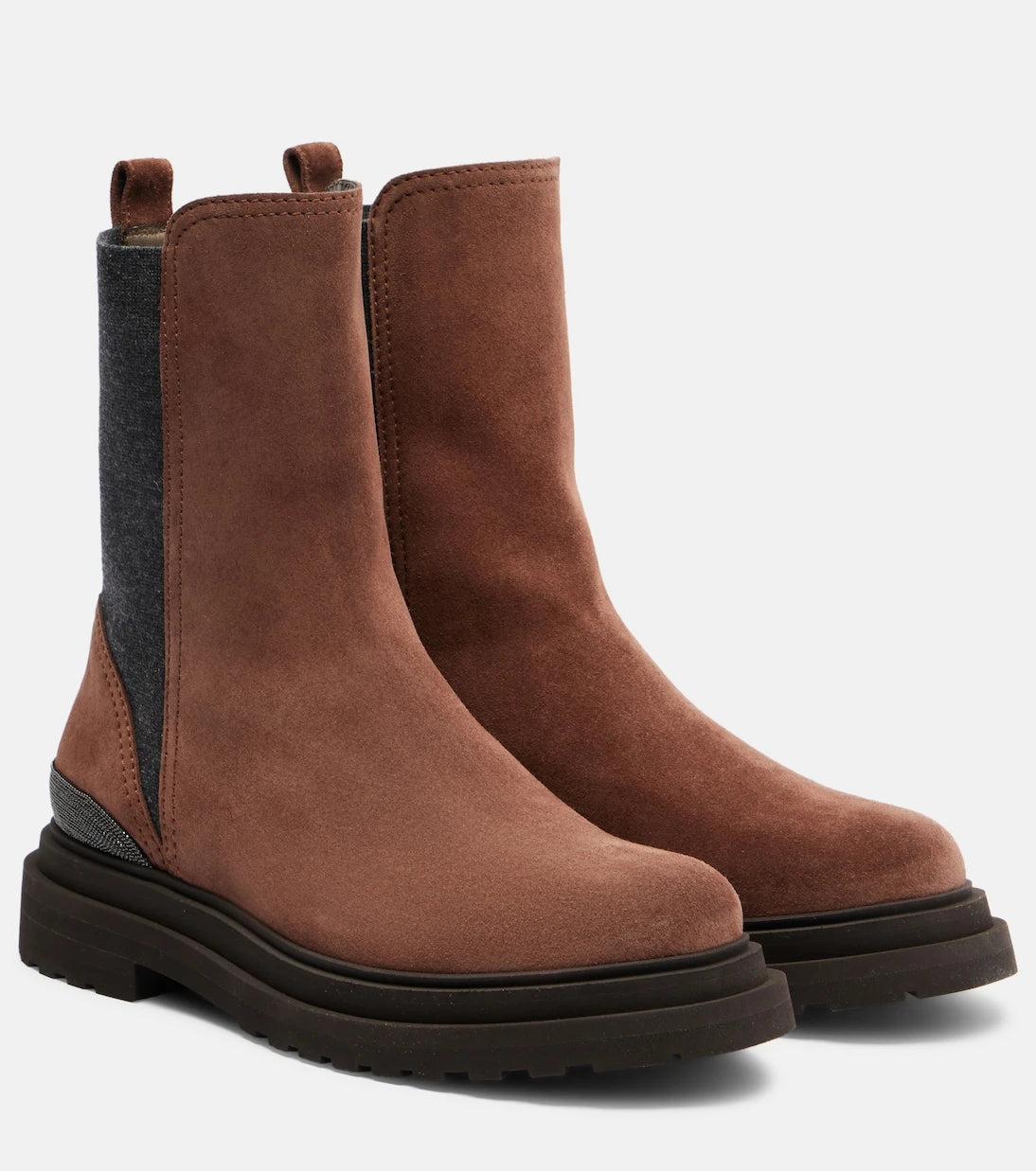 Brunello Cucinelli - Monili suede Chelsea boots