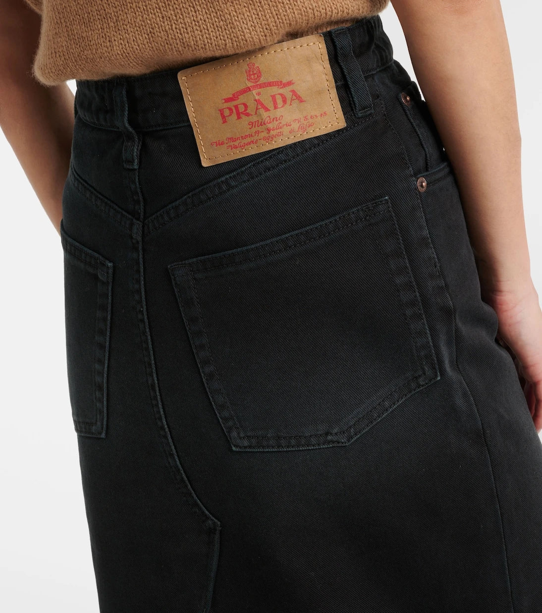 Prada - Denim midi skirt