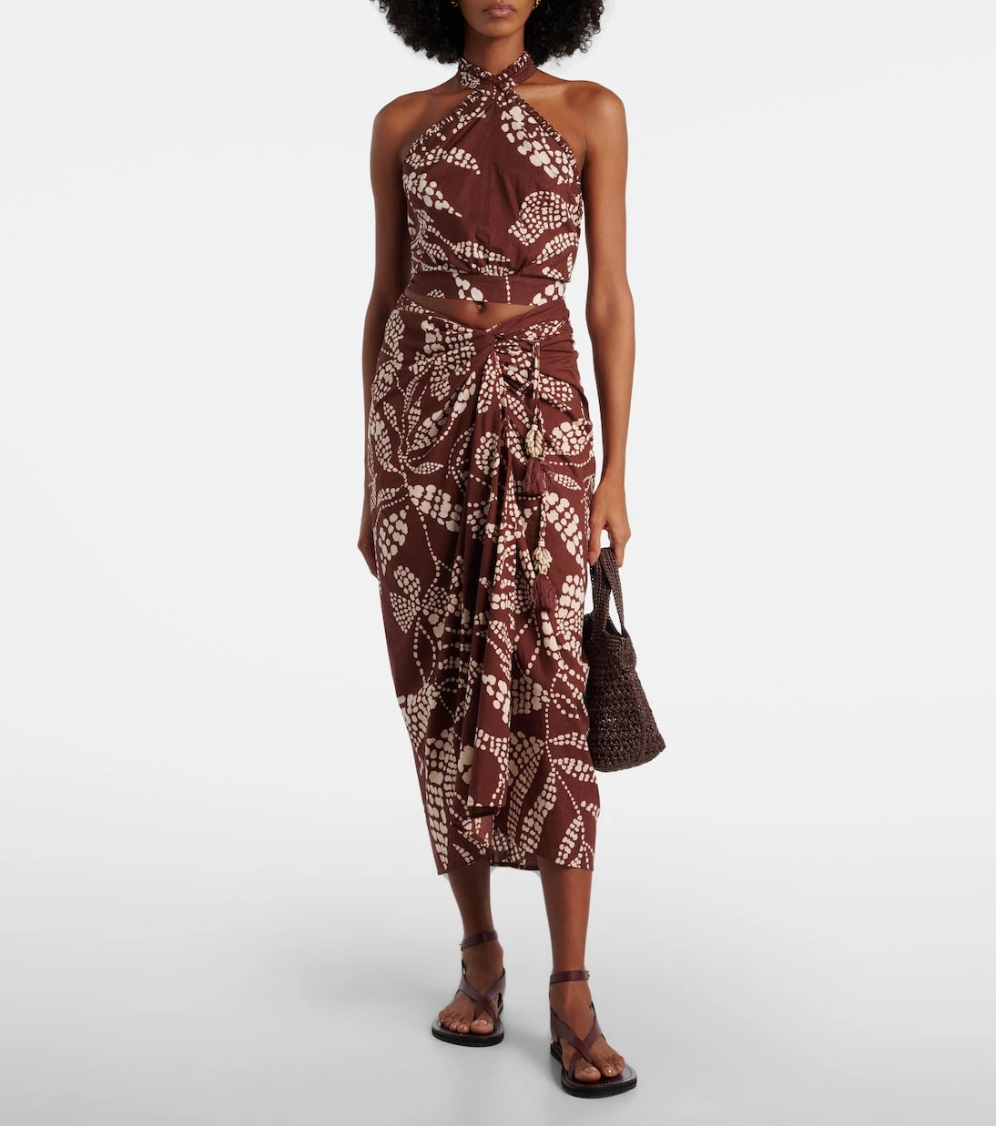 Poupette St Barth - Uma printed cotton midi skirt