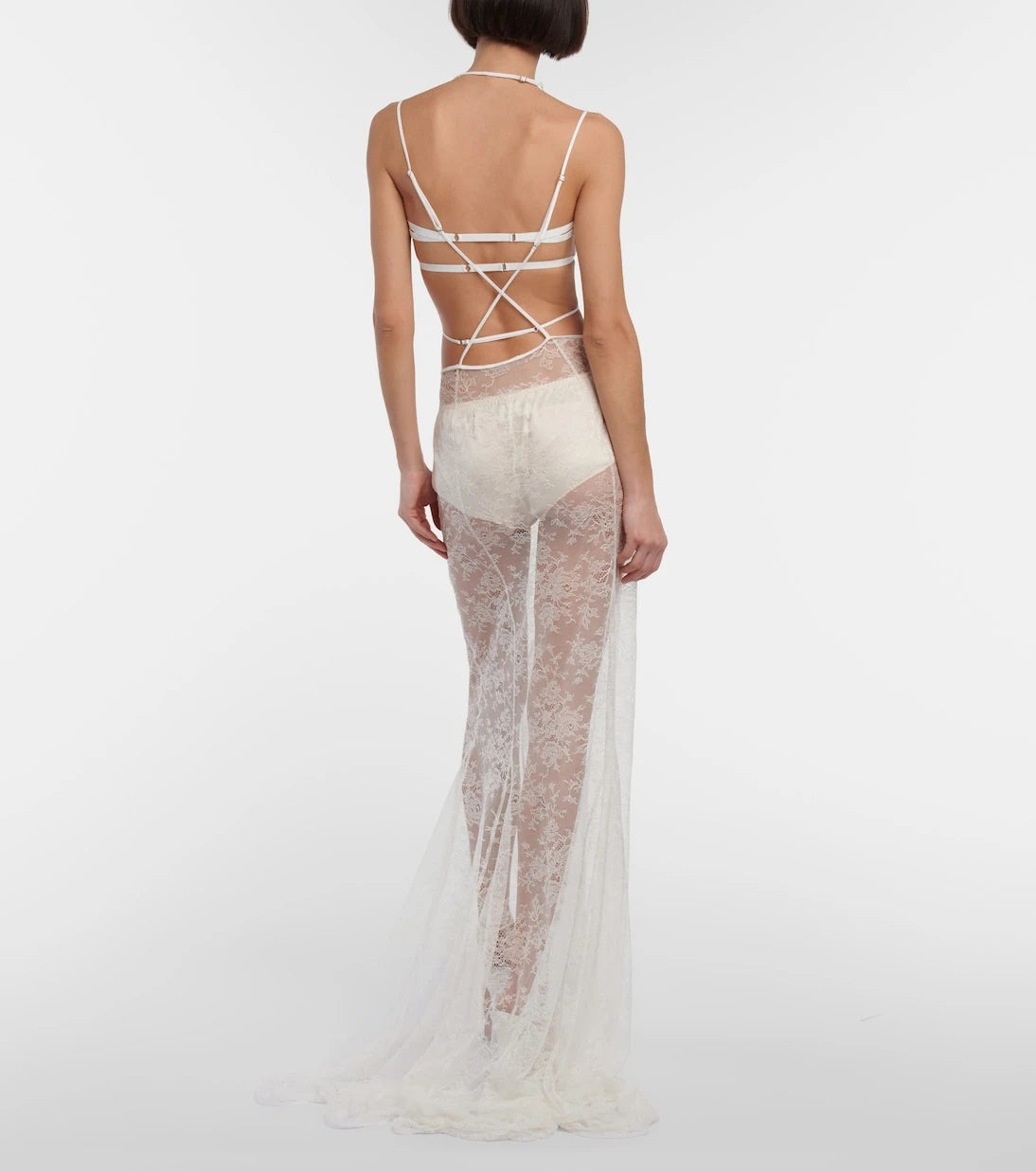 Nensi Dojaka - Bridal halterneck lace gown