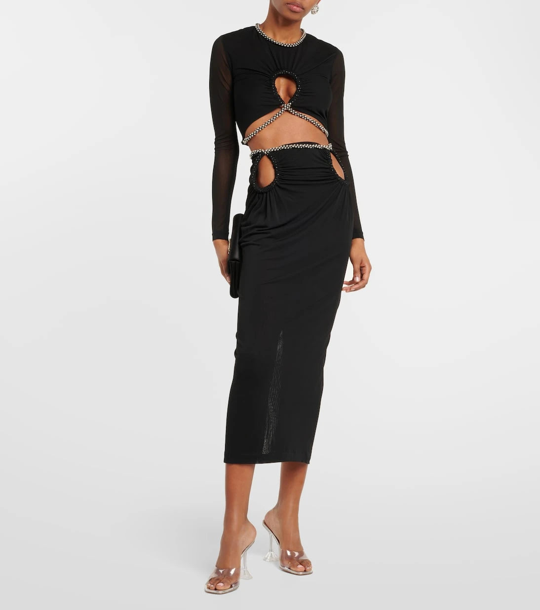 Dion Lee - İşlemeli çapraz kesimli jarse büstiyer