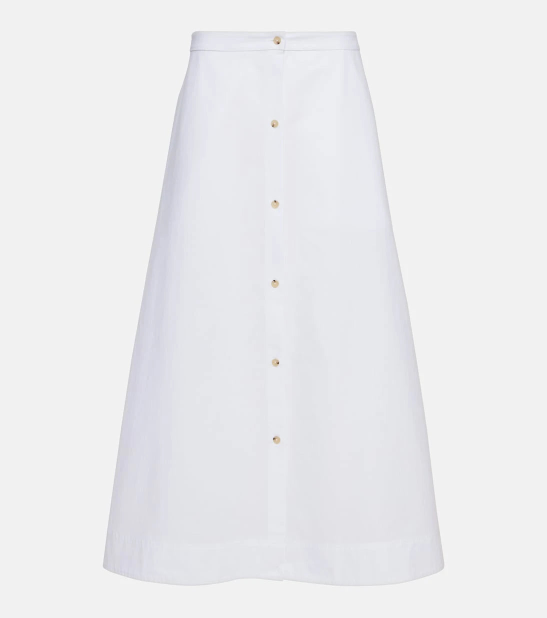 Toteme - High-rise cotton maxi skirt