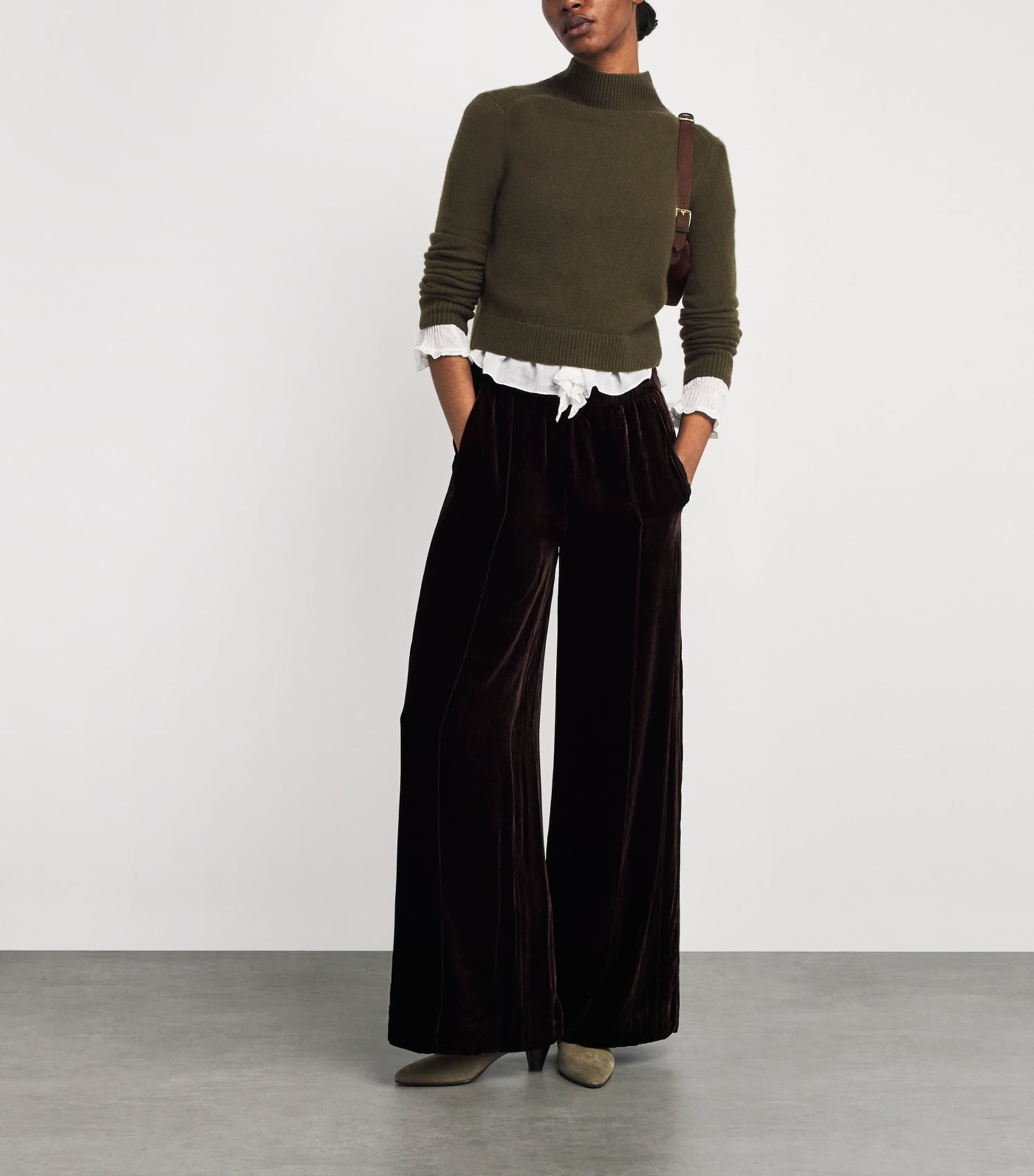 Green Cashmere High Neck Sweater