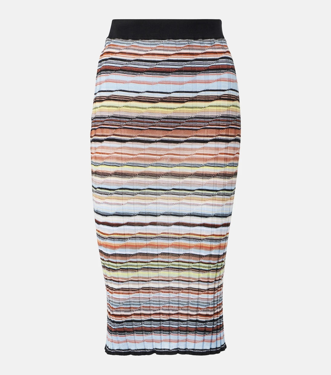 Missoni - Striped cotton-blend midi skirt