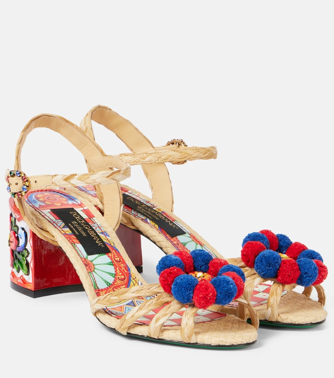 Dolce&Gabbana - Taormina 60 embellished raffia sandals