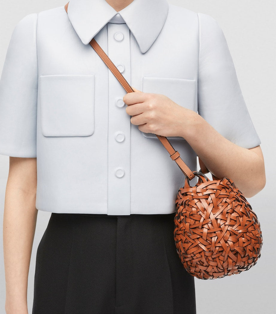 LOEWE Brown Small Leather Nest Bag